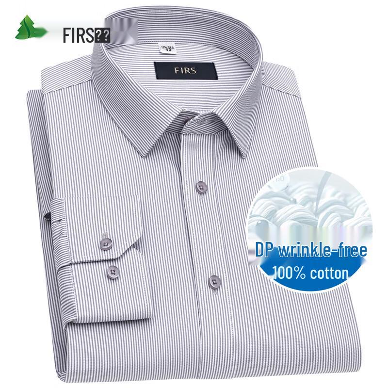 Shanshan Men's DP Non-Iron Pure Cotton Long-Sleeve Shirt