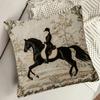 Federa per Cuscino Cavaliere a Cavallo Stampa Arazzo Vintage Custodia Cuscino Classica per Dressage per Divano Letto Divano Arredamento Casa di Campagna