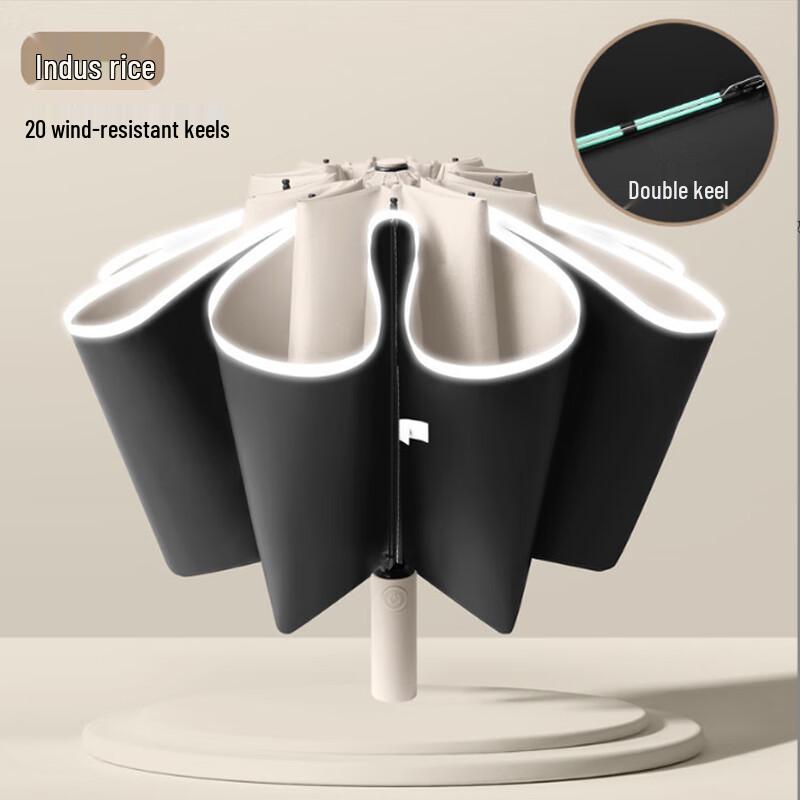 

Pulian Double Rib Black-Coated Manual Reverse Fold Umbrella