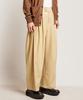 DAMP Wide-Fit Double-Pleated Slacks Beige