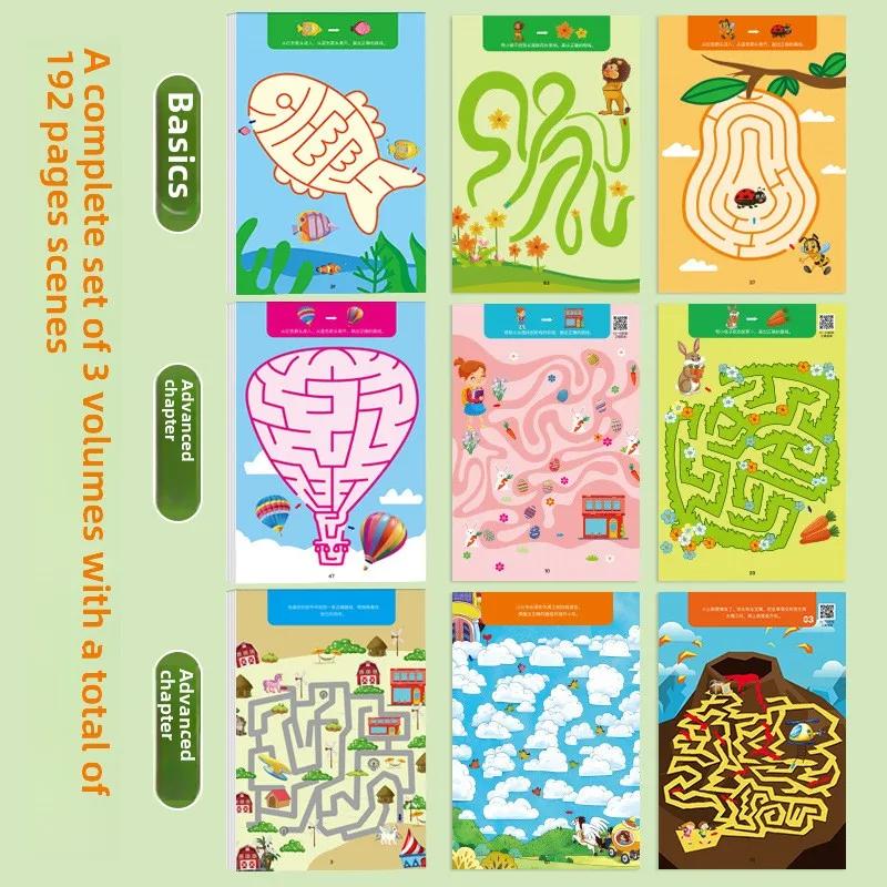 15/32 Sheets Reusable Maze Cards for Kids 3 Beginner Level Kids Activity Busy Amazing Mazes Books with Pens Chidren Puzzles Fine