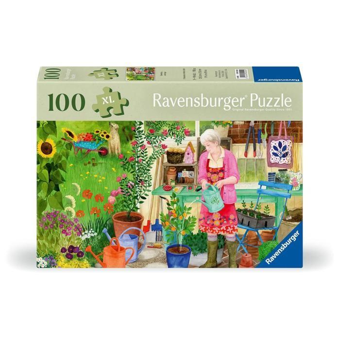 Puzzle - ravensburger - 100 pièces - jardinage - couleurs vibrantes - support inclus