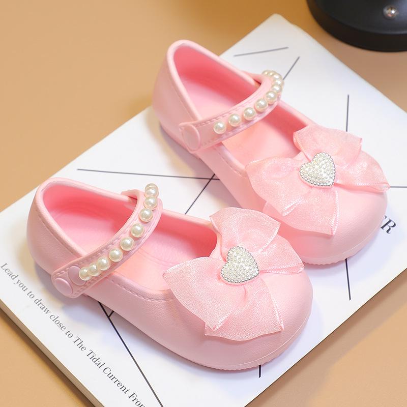 EVA Kız Çocuk 2025 Prenses Babet - İlkbahar, Yaz ve Sonbahar İçin Fiyonk Süslemeli Tek Ayakkabı
