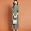 Knitted Dress for Women Mid-length Straight Sweater Dress Long Pullover Loose Knitted Sweater Knee-length Base Sweater