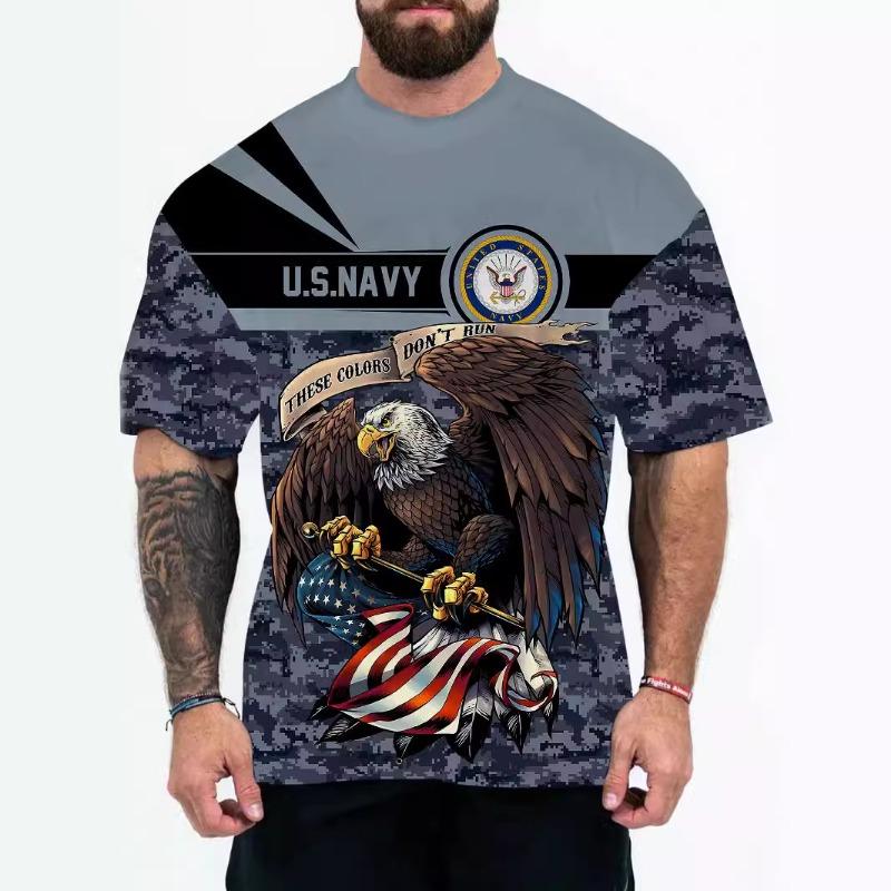 New Summer 3D Digital Printed European and American Adult Men's T-shirt