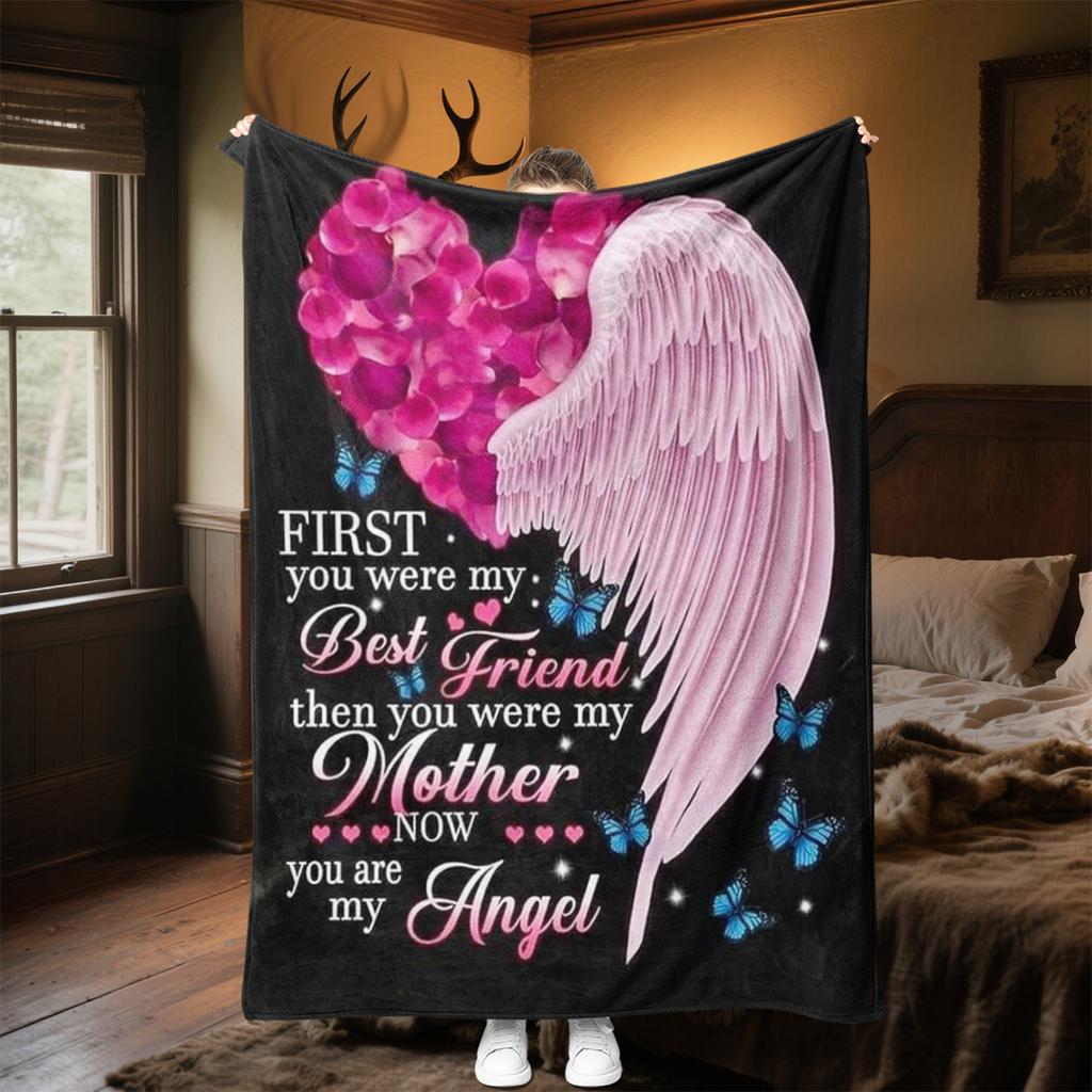 Mother Angel Plush Blanket Soft Comfortable All Seasons Perfect Sofa Office Naps Outdoor Travel Makes Great Gift