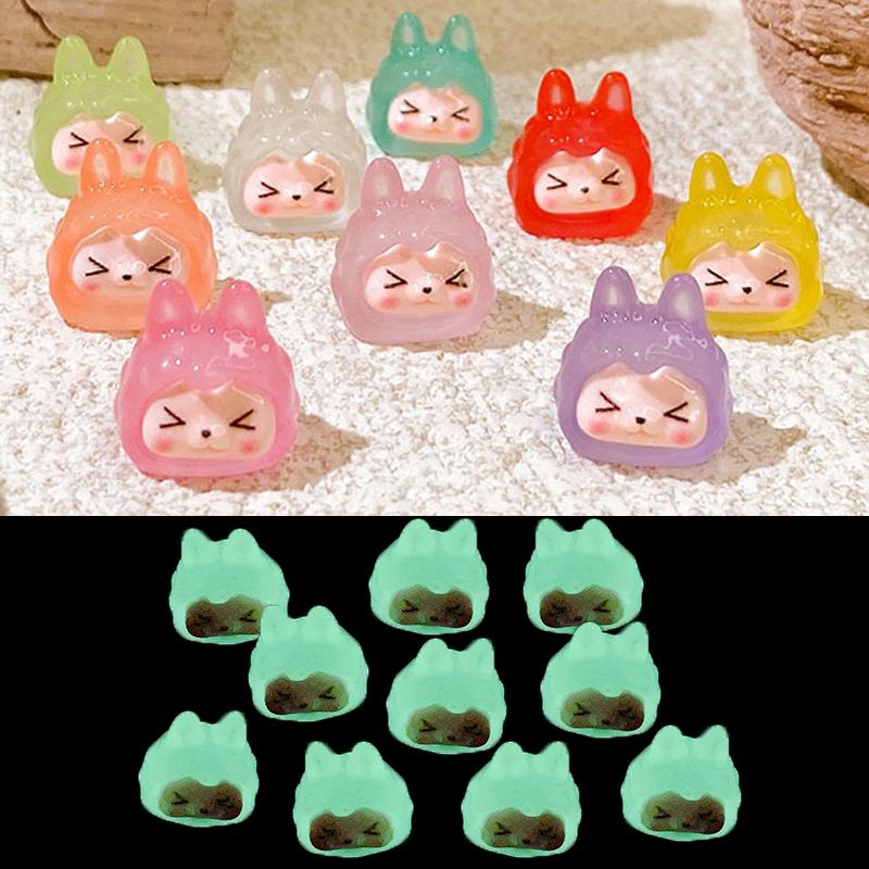 

Luminous Small Kiki Micro Landscape Ornament Outdoor Glowing Miniature Statue Potted Garden Home Decoration жёлтый