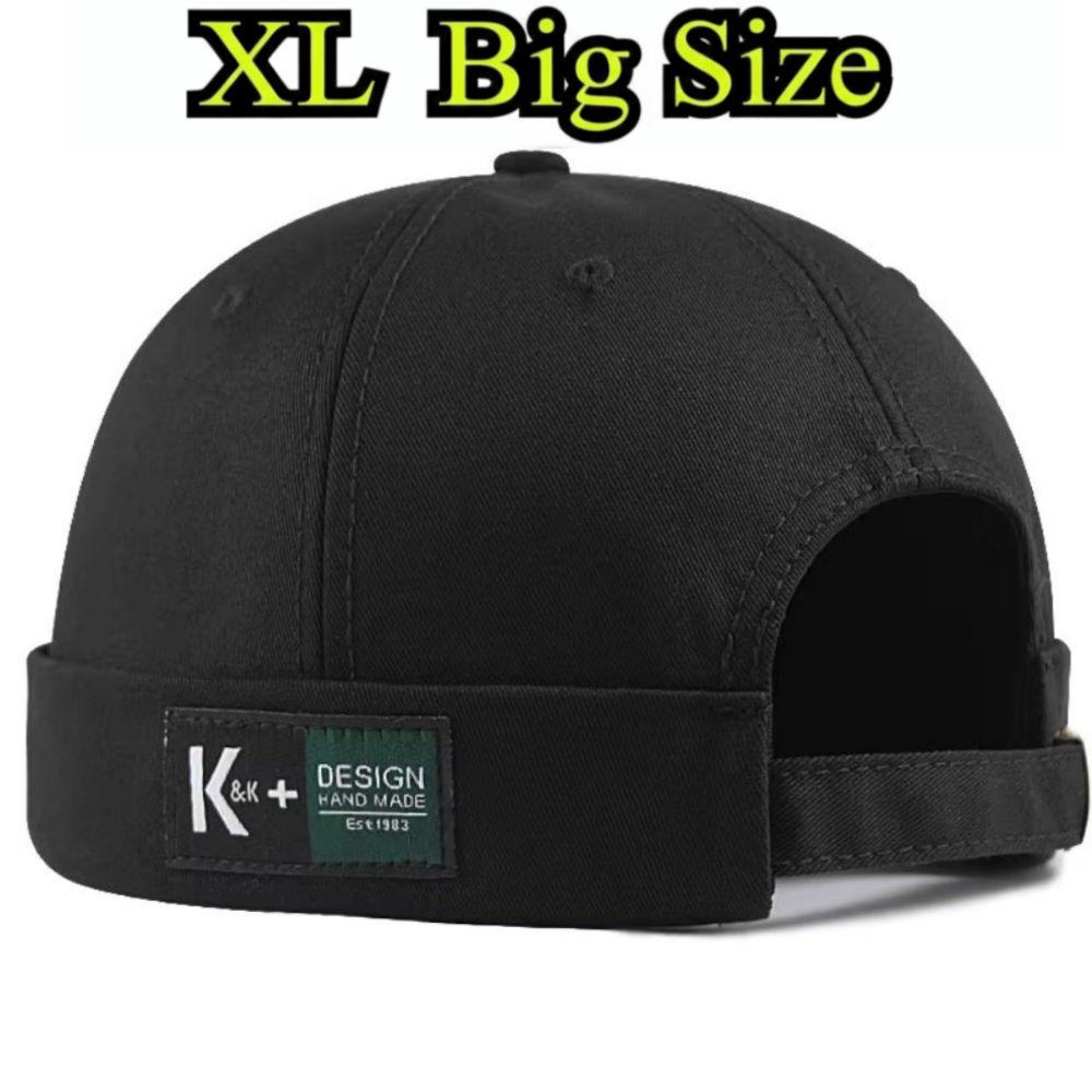 XL 62 Cap Big Head Hat Without Visor Docker Brimless Hats Vintage Beanie Hat for Men Women