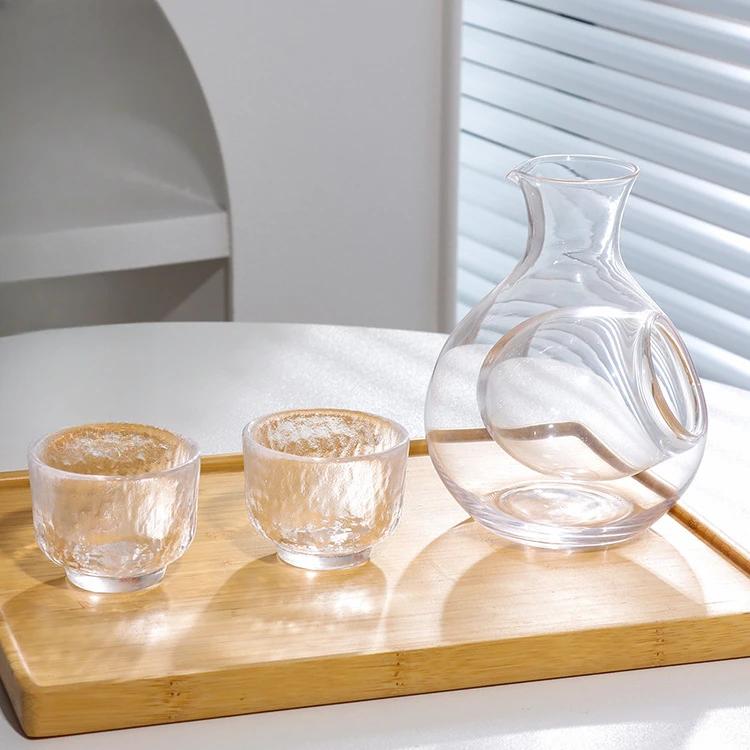 Japanese Glass Liquor Pot Sake Dispenser Glass Soju Baijiu Sake Jug Creative Ice House Wine Hip Flask Barware For Whiskey Vodka