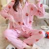 Spring Ladies Pajamas Family Clothing Set Japanese and Korean Sweet Girls Pajamas Long Sleeve Pants Family Clothing