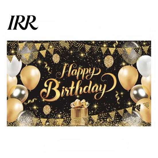 Double-sided Printed Banner Happy Birthday Backdrop, Party Photo Background Cloth for Celebration, Decorative Bunting Flag Decor Kids Women, Supplies