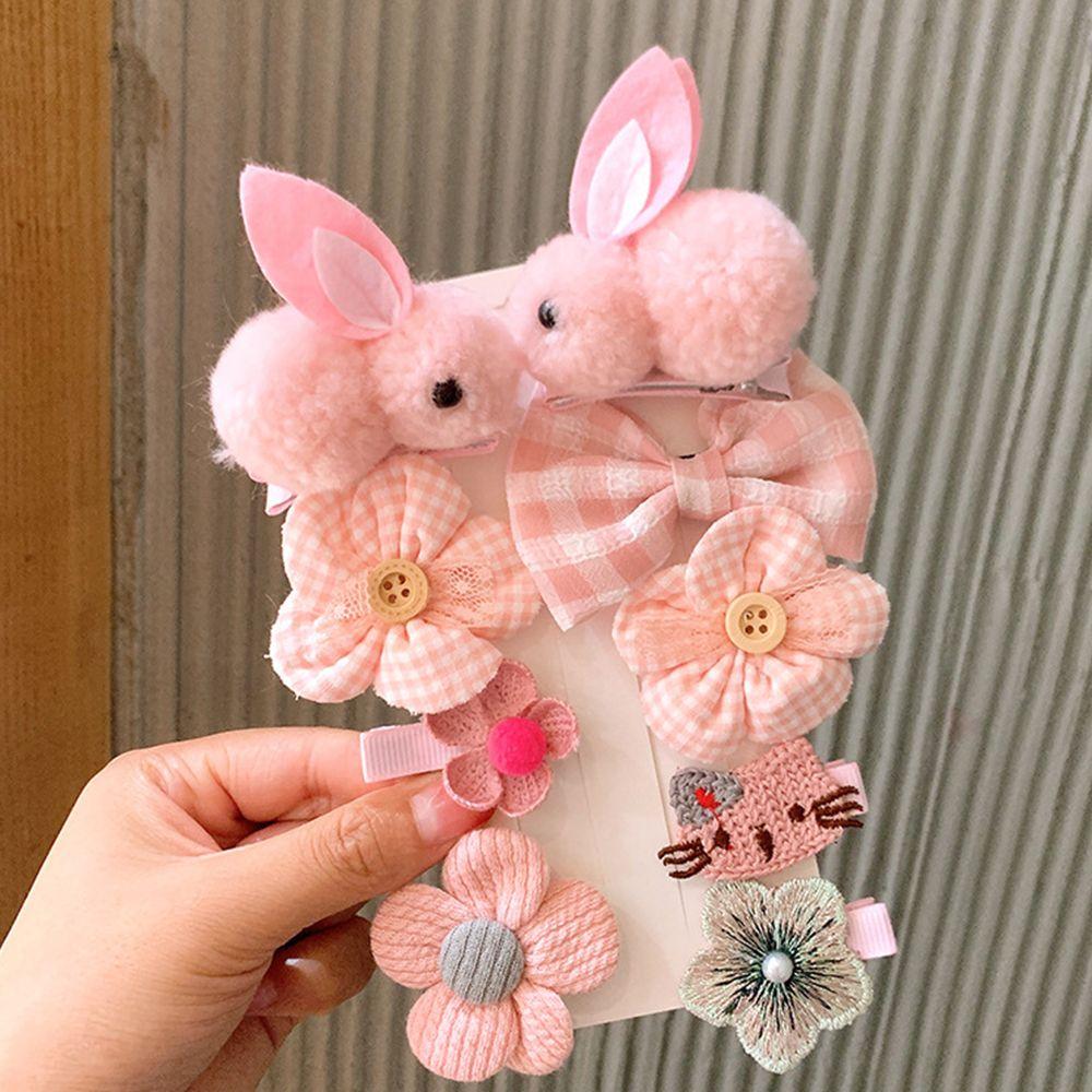 

Women Korean Style Barrettes Carton Design Hair clip Hair Accessories Girls Korean Style Hairpin Pink double bunny
