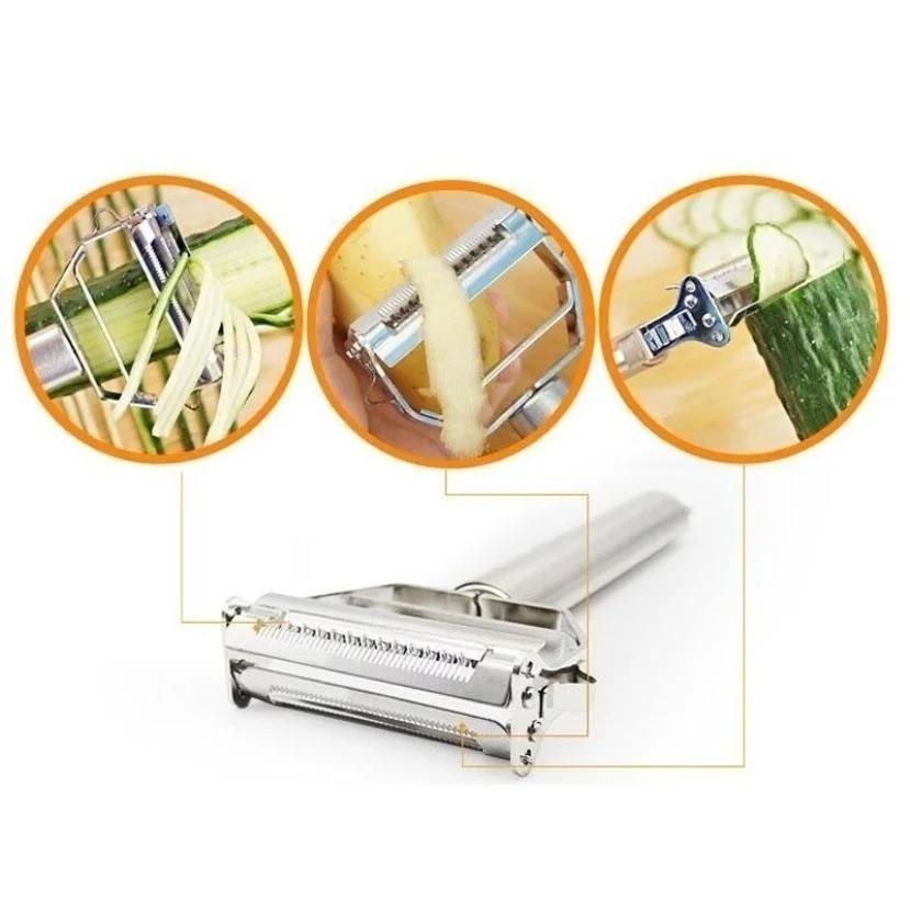 Stainless Steel Kitchen Accessories Multi-function Vegetable Peeler Cutter Potato Carrot Grater Fruit Vegetable Salad Tools