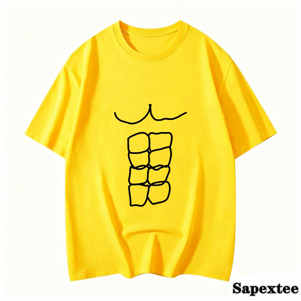 Fun Fitness Abdominal Muscle Print Tshirt Unisexs Short Sleeve Tshirt Unisexs Sports Top Summer Streetwear Graphic T Shirts