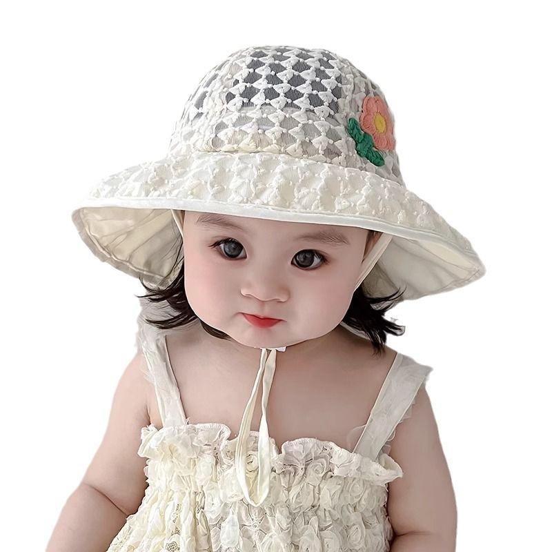 Baby Summer Sun Hat Wide Brim UV Protection Fisherman Cap Breathable Thin Shade for Boys and Girls
