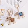 Fashion Rhinestone Elephant Keychains Cute Animal Keyrings Car Key Chain Women Bag Charm Pendant Jewelry