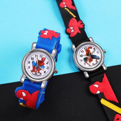 Kinderen Siliconen Band Schattig Cartoon Horloge Jongens Meisjes Rond Wijzerplaat Horloges