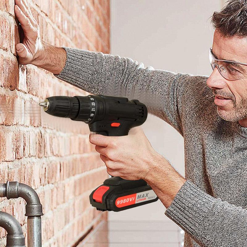 12V Electric Drill Set Hand Repair Basic Toolbox Hand Drill With Battery Drill For Wall 800RPM 1280BPM Screw Tightening Tool