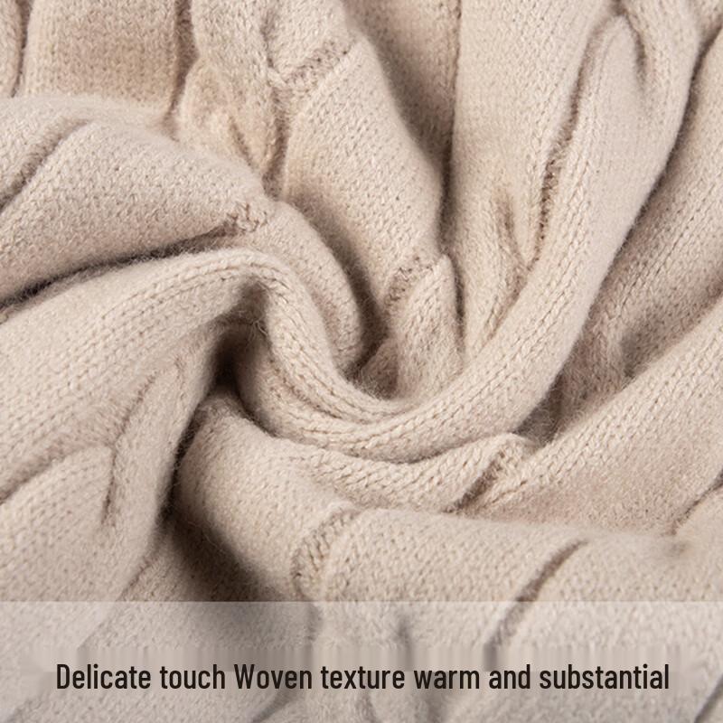 JEANSWEST Men's Pullover Semi-High Collar Thickened Knit Sweater