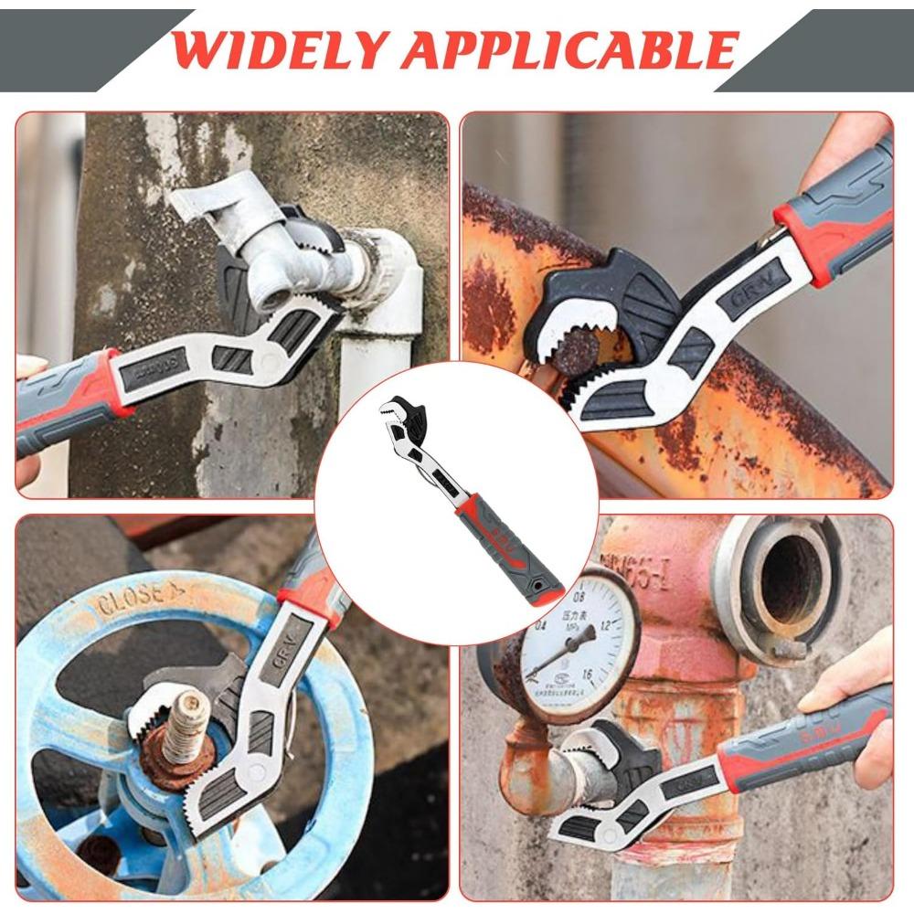 6 Inch Multi-function Adjustable Pipe Wrench, Self Adjusting Wrench, Quick Self-Adjusting Power Grip, Suitable for Mechanics, DI