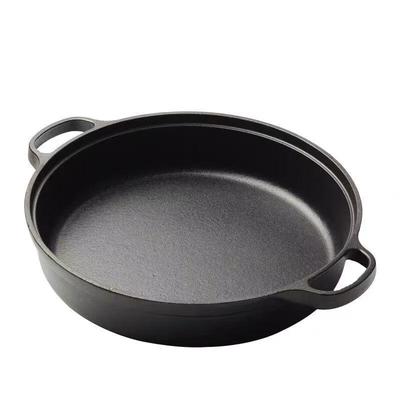 ZISIZ 25cm Double-Handle Cast Iron Frying Pan