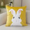 Osterhase Kissenbezug 45x45cm Plüsch Kaninchen Kissenhülle Frohe Ostern Dekoration Kissenbezug für Heimdeko Sofakissenbezug