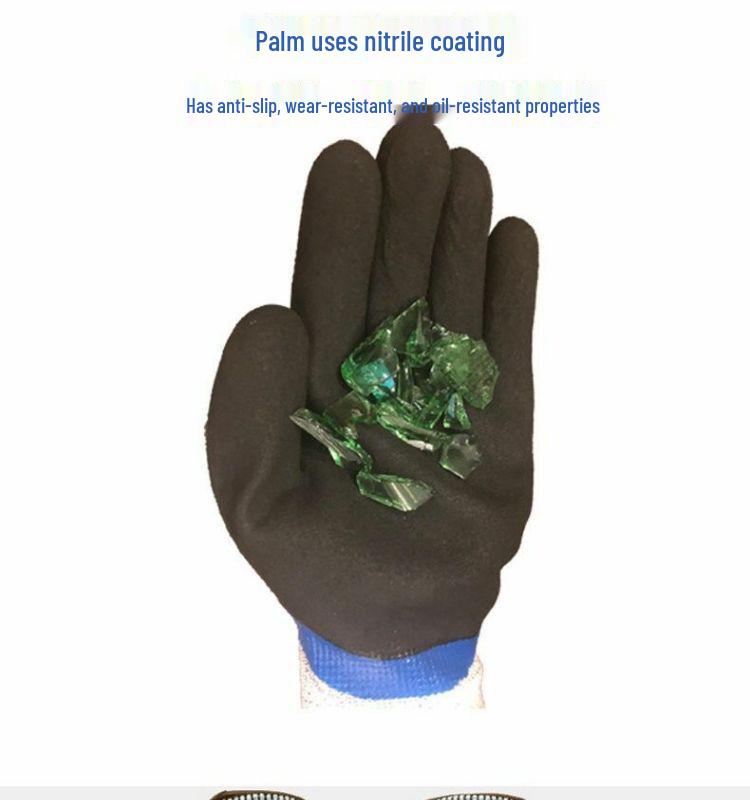 Schnittfeste, rutschfeste, wasserdichte Latexhandschuhe für Arbeit, Bau, Angeln und Gartenarbeit