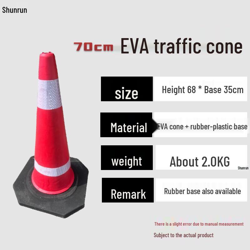 70cm No Parking Rubber Traffic Safety Cone