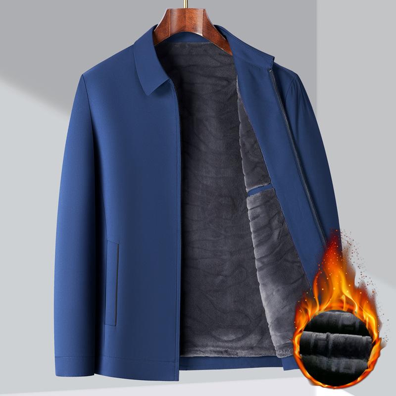 

Осенне-зимняя толстая куртка мужская деловая для мужчин среднего возраста с бархатным лацканом теплая куртка повседневный лидерский мужской топ 200