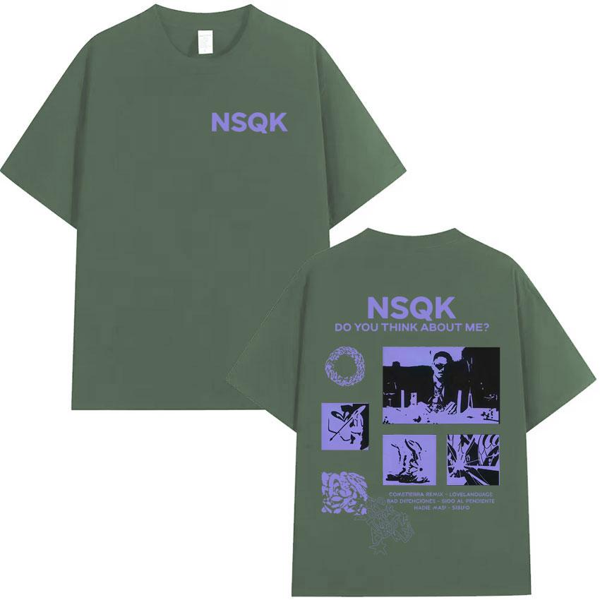 Rapper Nsqk Tour Do You Think about Me Harajuku Print Tshirt Hipster Mens Oversized Tee Shirt High Quality Loose Pop Y2K Tshrit