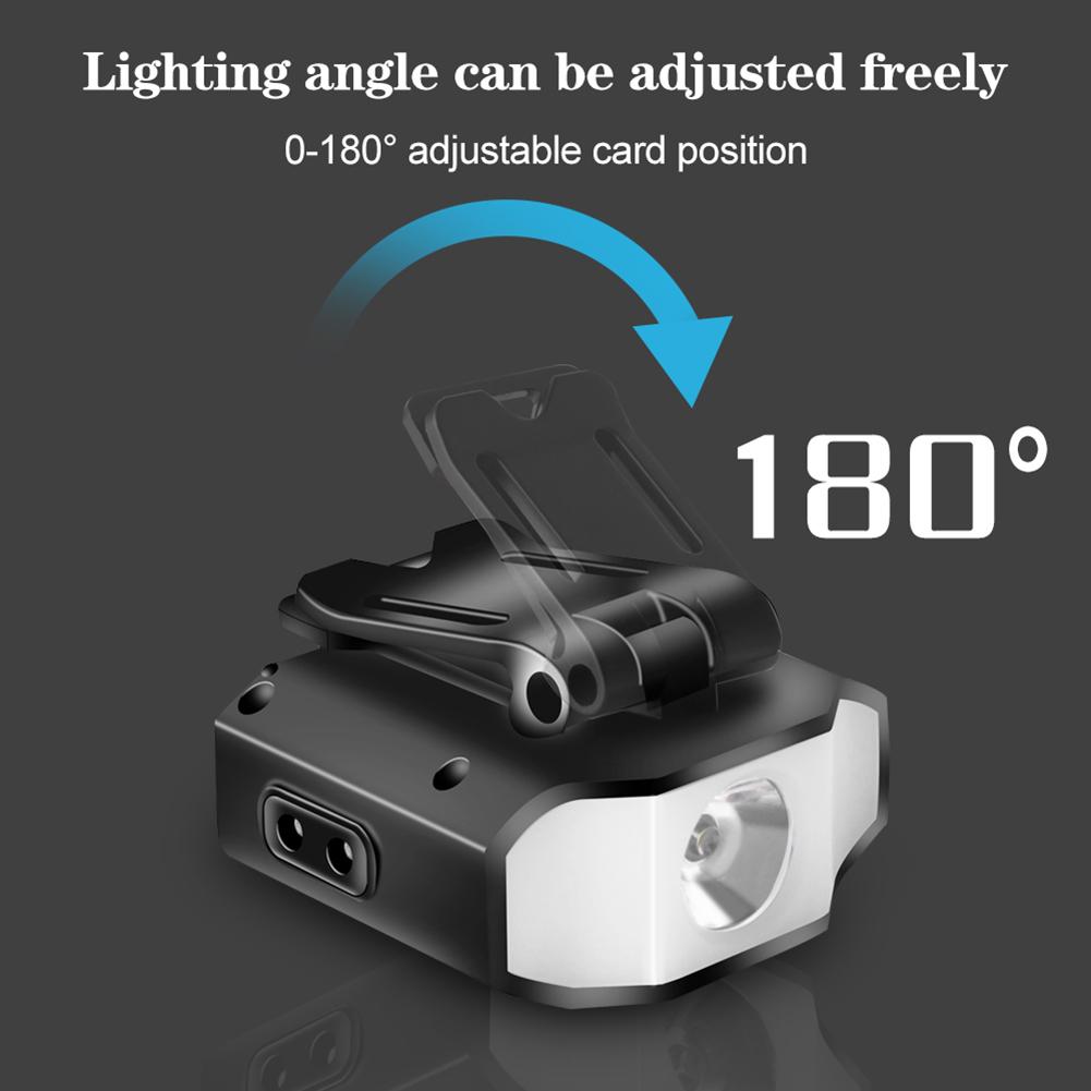 1PCS Mini COB LED Head Lantern Sensor Headlamp Flashlight Cap Clip On Light Headlights Portable Outdoor Camping Head Lamp