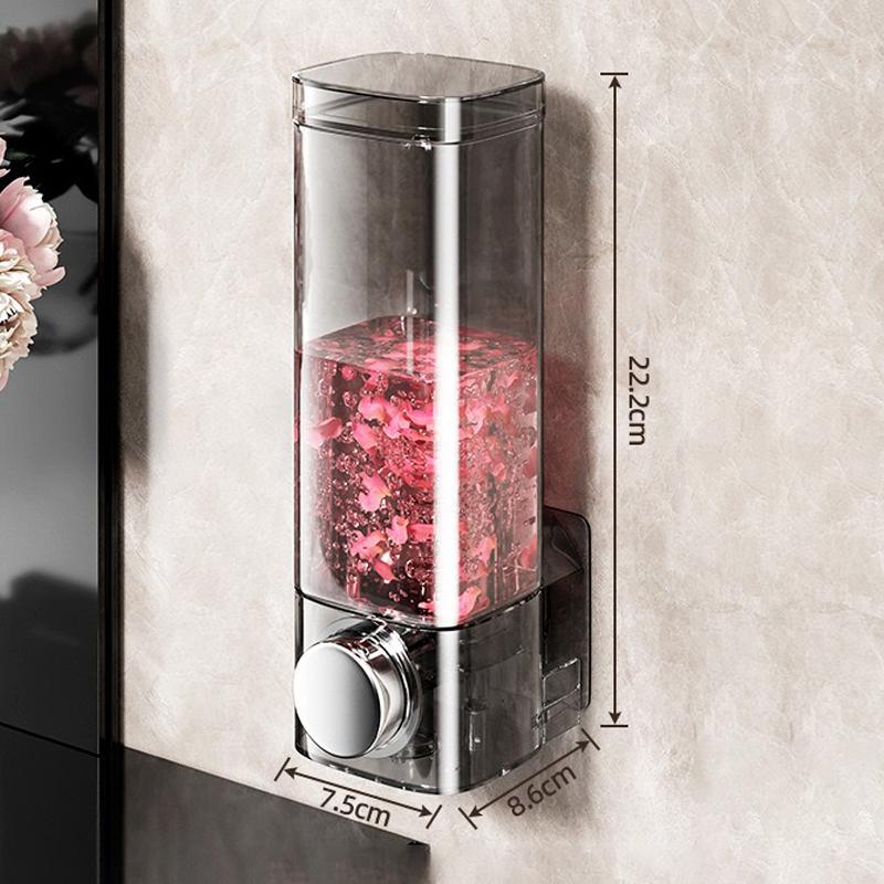 Wall Mounted Soap Dispenser No-Drill Installation Shampoo Gel Dispenser Press Pump Liquid Soap Container for Bathroom Hotel Home