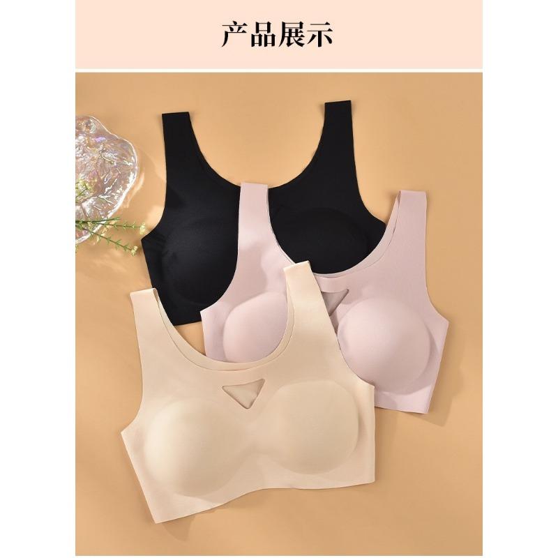 Women Seamless Comfortable Half Hollow Light Sports Wireless Underwear Bra