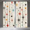 2 Stück Mid Century Modern Vorhänge, Retro Fünfziger Jahre Farbmuster Vorhänge Dekorative Vorhänge