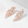 ZAKOL Fashionable Exquisite Leaf Style Copper Zircon Dangle Earring For Women Novel Charm Daily Party Jewelry Gifts