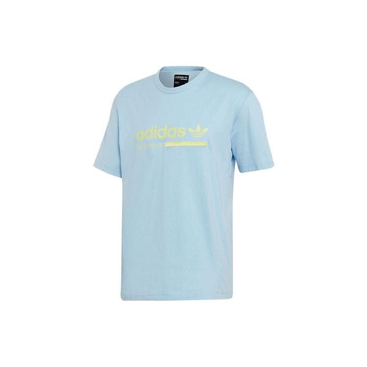 adidas originals Logo Sports Round Neck Short Sleeve Blue Men s DV1929 XXL