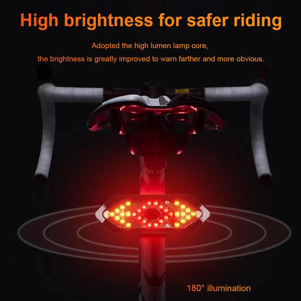 Remote Bicycle Rear Light IPX4 Waterproof Bike Turn Signal Lights 900mAh LED Bicycle Lamp Bike Wireless Remote Control Taillight