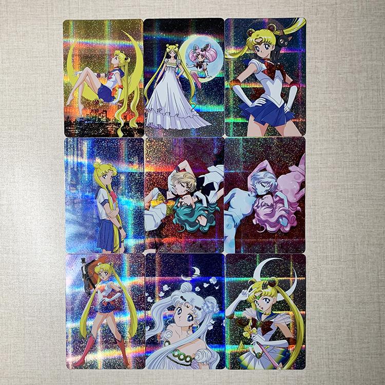 9pcs/set Sailor Moon Self Control Collect Signature Trading Flash Card Anime Cartoon Gift