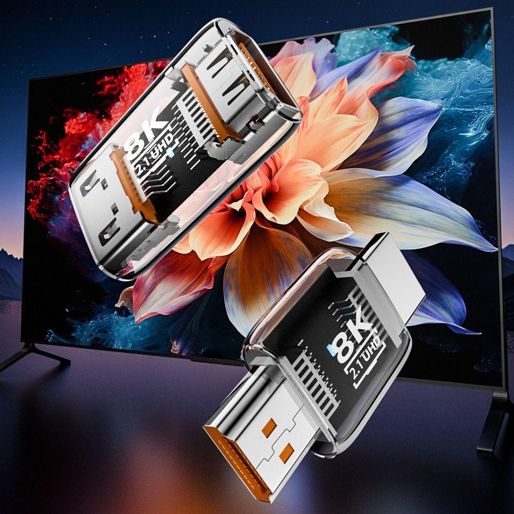 8K 60HZ HDTV Male to Female Adapter Indicator Light HDTV Coupler UHD2.1 Extender  TV Box Monitor