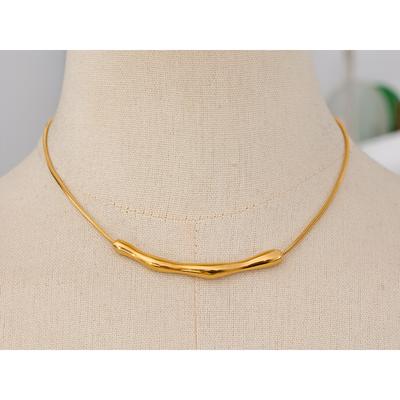 Yhpup New Stainless Steel Chain Cast Pendant Waterproof Clavicle Necklace Women 18K Gold PVD Plated Collar Jewelry High Quality