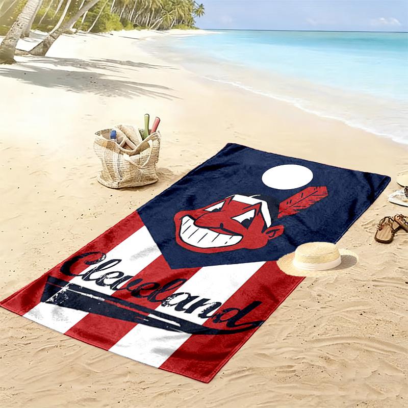 Cleveland Guardians Print Beach Towel, Large Soft Quick Dry Towel for Beach Camping Swimming