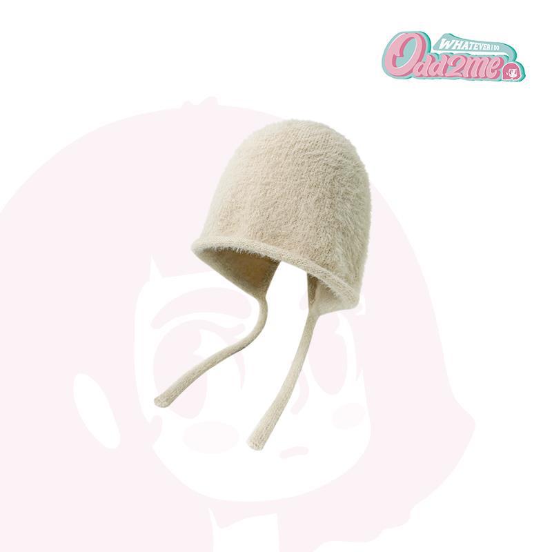

Cute Wool Hat Pile Hat Women s Ear Protection Hat Tied Warm Head Hat L（58-60cm）