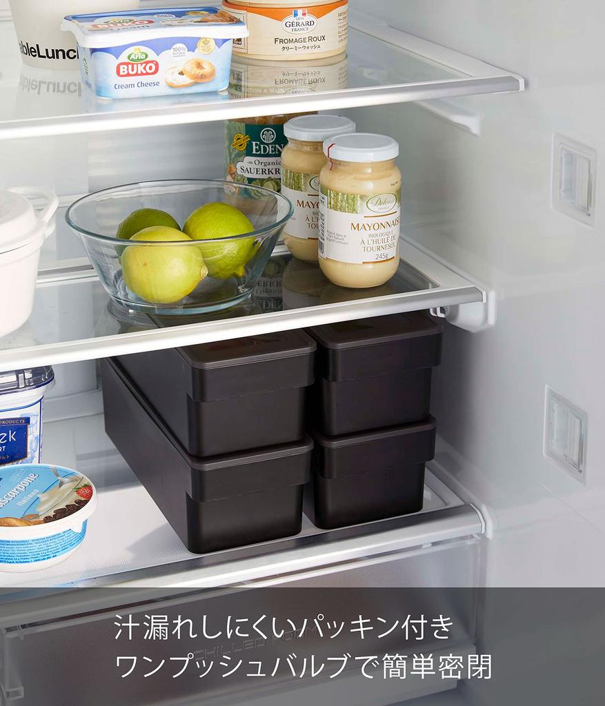 Yamazaki Tower a airtight food container with approximately W10 x x with a 7710, deep-access, handle, black, D27.5 H8.4cm, bubble.