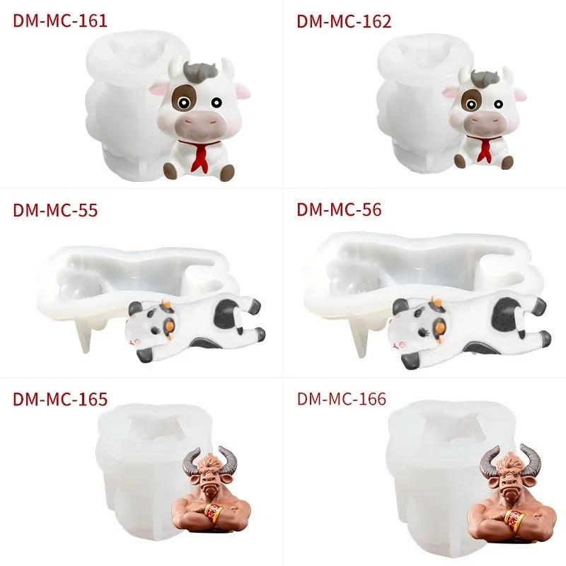 Cartoon Cow Silicone Mold Ice Mousse Cake Baking Silicone Mold DIY Homemade Crystal Epoxy Aroma Diffuser