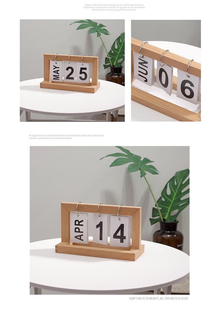 Nordic Minimalist Wooden Desk Calendar and Ornaments