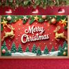 Festive Banner Pine Branch Reindeer Banner Merry Christmas Banner Golden Reindeer For Indoor Celebration Festive Event Office