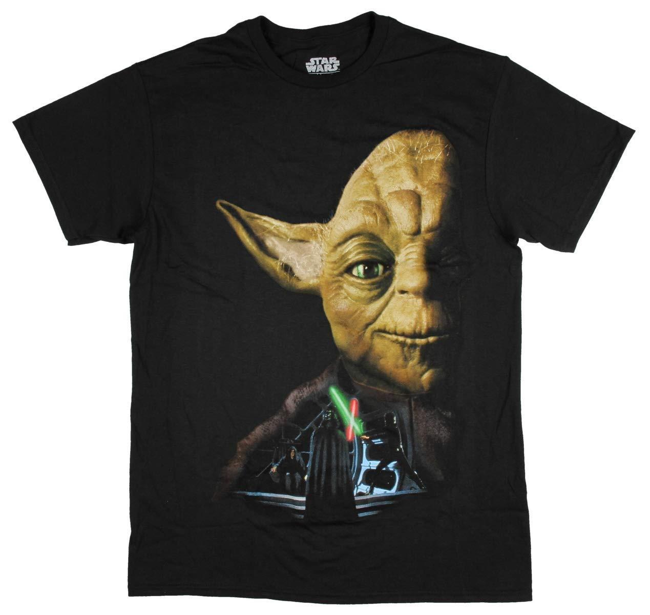 

Return of The Jedi Last Battle Yoda Black Adult T-Shirt Tee (Large) XXXXXL чорний