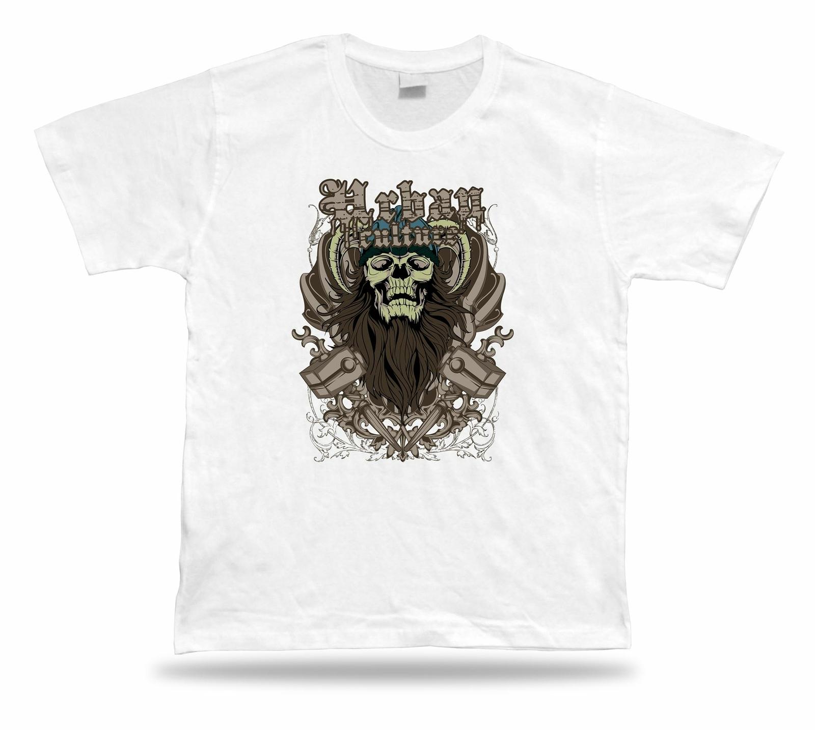 Tshirt Tee Shirt Birthday Gift Idea Urban Culture Viking Beard Skull Emblam S