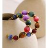 Eetit Colorful Acrylic Resin Beads C-Shape Hoop Earrings Stainless Steel Fashion France Handmade Jewelry for Women Accessories