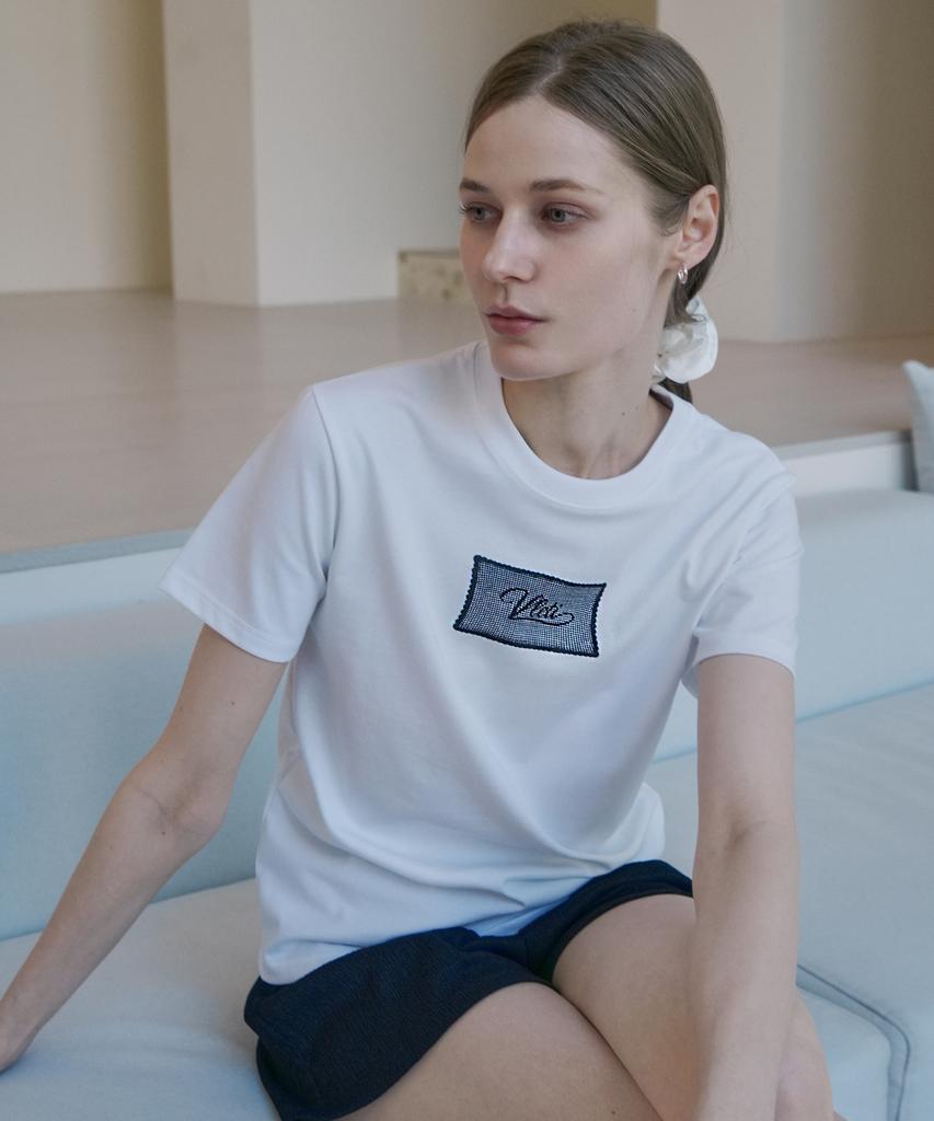 VLETI Cotton Blend Layered Lettering Regular Fit T-Shirt (White)